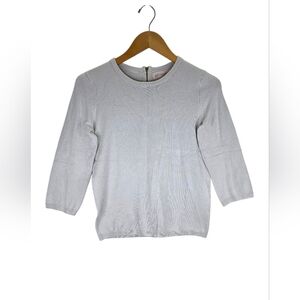 Nwt Philosophy Women's Crew Neck Sweater 3/4 Pull Over Light Gray Size Small